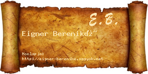 Eigner Bereniké névjegykártya